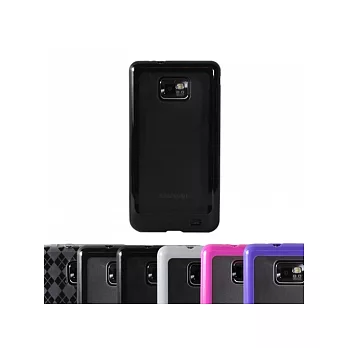 SIMPLE WEAR Galaxy S2專用TPU雙色抗震透明保護套-透燻黑