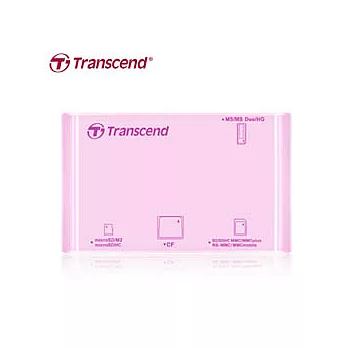 Transcend 創見 P8多合一讀卡機 (TS-RDP8R) 櫻花粉贈4片裝收納盒