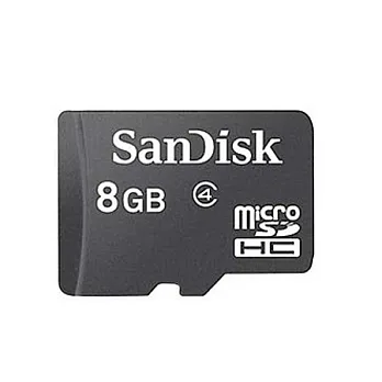 SanDisk 8GB MicroSDHC 卡 Class 4 贈原廠轉接卡 (平輸)