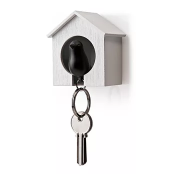 QUALY 雀兒哨匙圈(白屋+黑鳥)