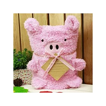 可愛動物多功能毛毯--粉紅小豬
