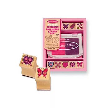 美國 Melissa ＆ Doug  木製印章組 - 蝴蝶愛心組