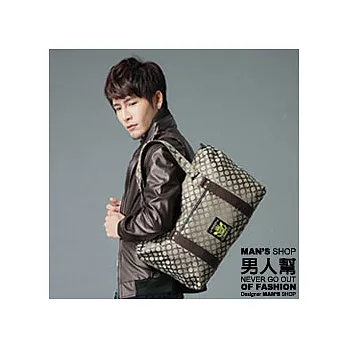 【男人幫】B0347＊自創品牌【古著潮流圓圈設計側背包】咖啡色