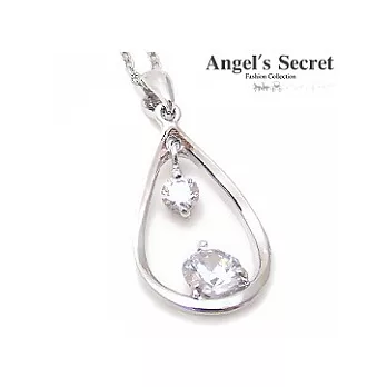 【Angel’s Secret】戀心水滴˙鋯石晶鑽項鍊-晶白