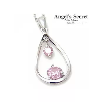 【Angel’s Secret】戀心水滴˙鋯石晶鑽項鍊-粉紅