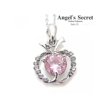 【Angel’s Secret】蘋果恬心˙鋯石晶鑽項鍊-粉紅