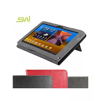 SIMPLE WEAR GalaxyTab 8.9專用上等真皮皮套Grandeur-十字紋黑
