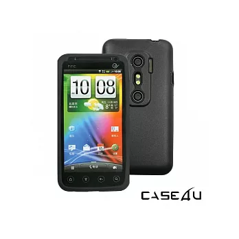 HTC EVO 3D金屬矽膠保護殼- 沈著黑