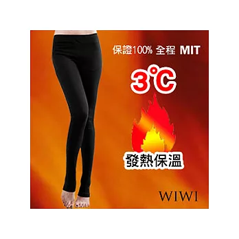 【WIWI】保證100%MIT顯瘦磨毛發熱踩腳內搭褲(黑色M)M 黑色