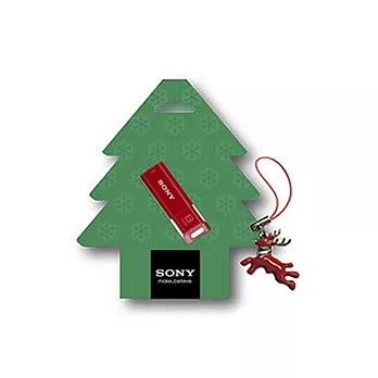 SONY 鋼琴鏡面 MicroVault Click 隨身碟 8GB 聖誕紅限量版送糜鹿吊飾