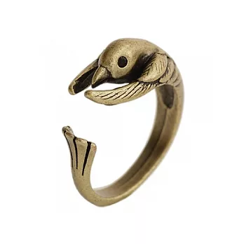 【A+ accessories】頑皮家族-韓國幸運動物造型戒指(古銅/鳥)