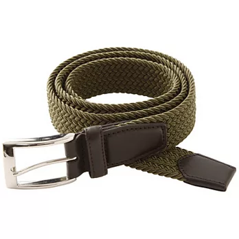 [MUJI 無印良品]彈性素色皮帶卡其