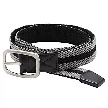 [MUJI 無印良品]彈性雙面皮帶灰x黑