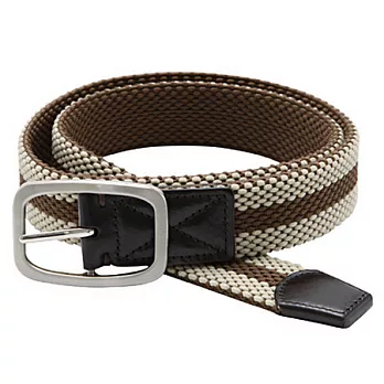 [MUJI 無印良品]彈性雙面皮帶棕x米