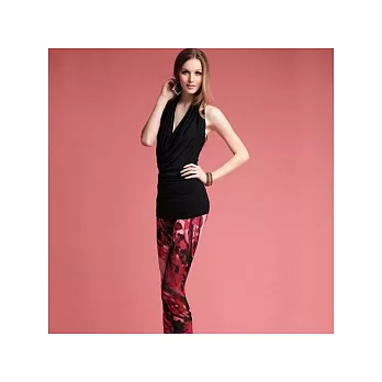 【Mirror米洛時尚】時尚花漾九分內搭褲MIT台灣製造-紅S