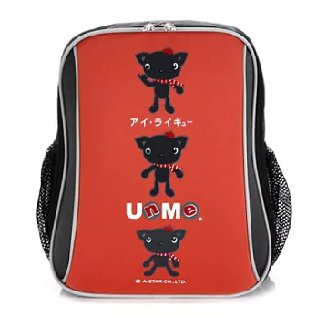 【UNME●小黑貂】超輕量印圖紅色後背書包●3037R