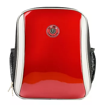 【UNME●小黑貂】超輕量印圖鏡紅色後背書包●3037D