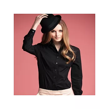 【Mirror米洛時尚】經典款百搭長袖襯衫MIT台灣製造 -黑M