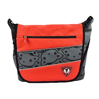 【UNME●小黑貂】前開口拉鍊紅色可愛印圖*A4/B4-OK*側背書包●1130R