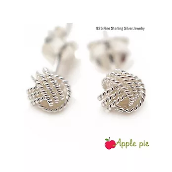 【Apple Pie】編織手感˙毛線球925純銀耳環-5mm