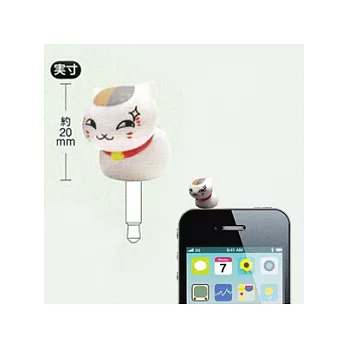 《妖怪聯絡簿》貓咪老師耳機防塵塞-白貓---Run@出品(日版原裝)