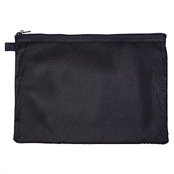 [MUJI 無印良品]尼龍網眼雙拉鍊袋/大.深藍