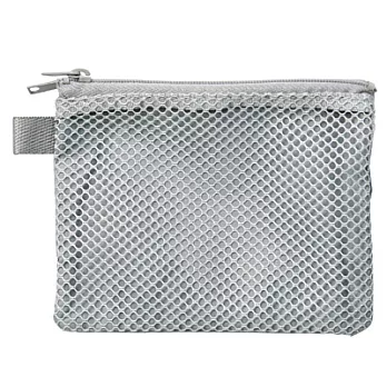 [MUJI 無印良品]尼龍網眼雙拉鍊袋/小.淺藍