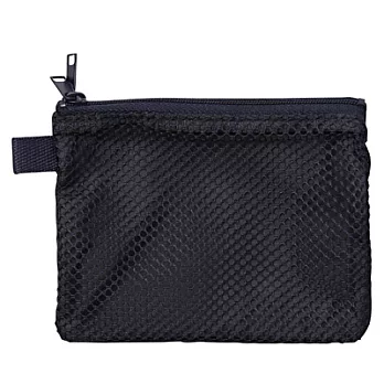 [MUJI 無印良品]尼龍網眼雙拉鍊袋/小.深藍