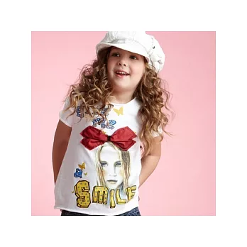 【LOVEDO-艾唯多童裝】個性休閒 蝴蝶結女孩短袖T恤-3號