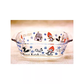 Shinzi Katoh 耐熱彩繪玻璃烤盤-冬季小紅帽