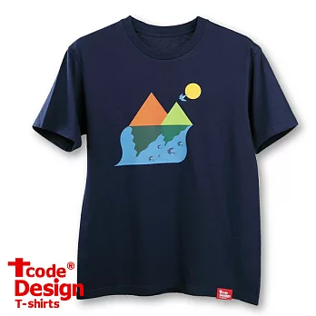 Tcode 0023【Reflection on the Lake】普版M藏青色-美國棉T
