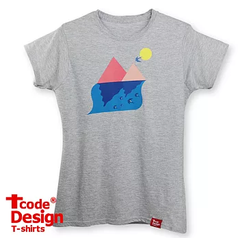 Tcode 0023【Reflection on the Lake】女版M深麻灰-美國棉T