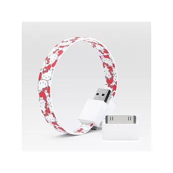 Mohzy環型USB與APPLE傳輸線(Hello Kitty紅不規則)