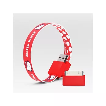 Mohzy環型USB與APPLE傳輸線(Hello Kitty白色小圓點)