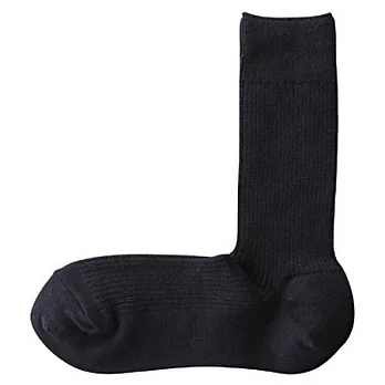 [MUJI 無印良品]男祕魯棉混直角短襪深藍