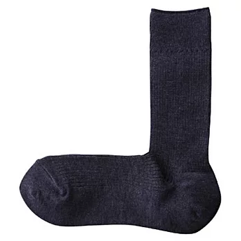[MUJI 無印良品]男祕魯棉混直角短襪靛青