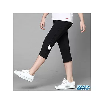 ZMO 柔膚散熱排汗舒適六分褲(SS080BP)(黑/粉紅)L號