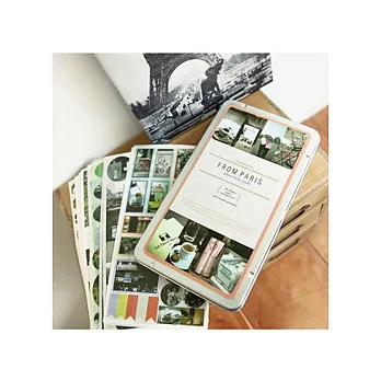 City寫真貼紙鐵盒組-Paris