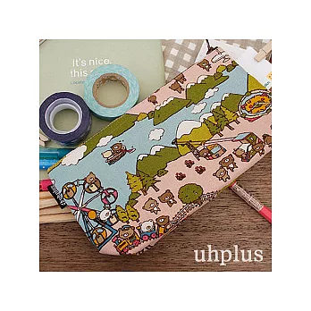 uhplus 寬底收納筆袋系列-小熊樂園