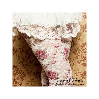 【Seoul Show】凡爾賽玫瑰花 蕾絲 5分內搭褲