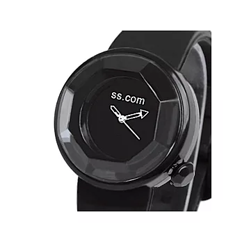 Omxus 我型我色 寶石切割面簡約膠錶-黑