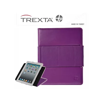 Trexta Rotating Folio New iPad/iPad2 土耳其精品級旋轉真皮皮套 梅紅色