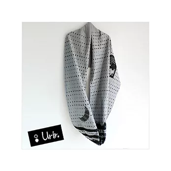 ：Urb.【月亮狗愛旅行。多變圈圈巾】灰/男女均適(圍巾/披巾)/F