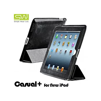 SIMPLE WEAR New iPad 專用超薄式皮套 Casual+ 渲染黑