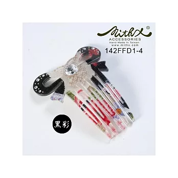 [MITHX手創]現代和風系列,櫻色,蝴蝶結,法國梳,髮插_黑彩