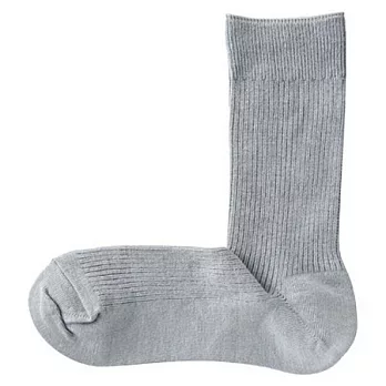 [MUJI 無印良品]男祕魯棉混直角短襪淺藍