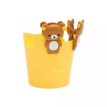 San-X 懶熊表情居家小物系列立體晒衣夾(小)+收納筒。懶熊。6入