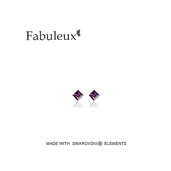 奧地利單石水晶耳環-深紫