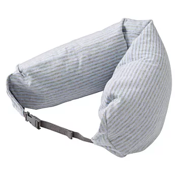[MUJI 無印良品]微粒貼身靠枕/淺藍條紋