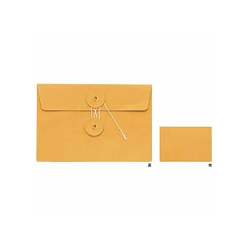 MIDORI 牛皮信封系列-＜M＞橫型 橘色